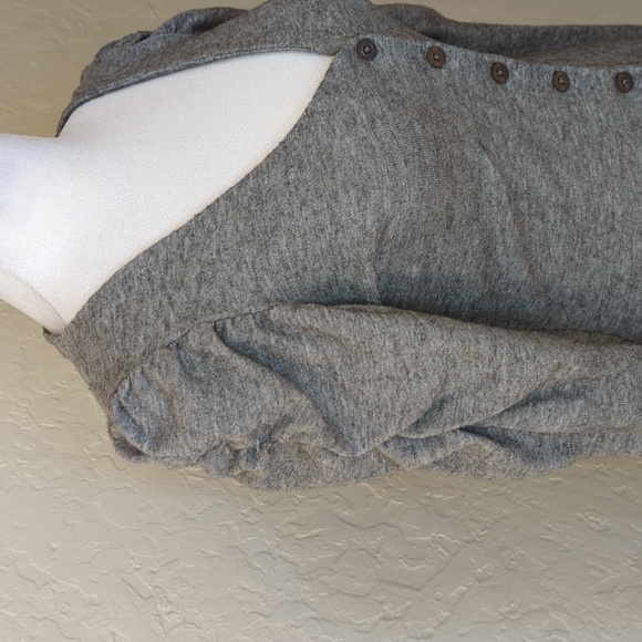 Rachel Rachel Roy Gray Long Puffed Sleeve Button Front Sweater Dress Size Small - Picture 7 of 10